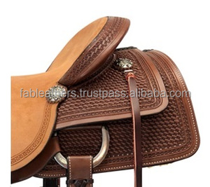 Rough Out Hot Seat All Around Western Horse Saddle hecho de cuero real Estilo vaquero mejor para Pleasure Trail Riding Racing - Product Image 3