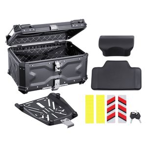 Bauletto Universale Impermeabile in Alluminio per Moto, Capacità 65L, Rivestimento in Pelle Rimovibile - Product Image 1