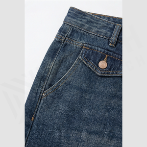 Pantalones Vaqueros de Cintura Alta y Pierna Ancha para Hombre, de Algodón, Lavado a la Piedra, Corte Holgado, Estilo Casual de Otoño - Product Image 6