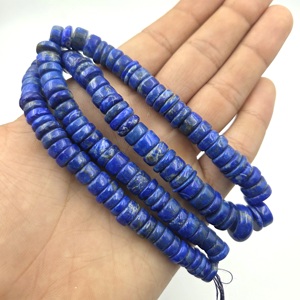 Natural Lapis Lazuli Smooth Roundel Shape <b>Beads</b>: Gemstone <b>Beads</b> Size 8X14MM Length 16"Inch Factory <b>Direct</b> - Product Image 2