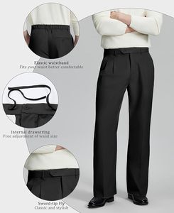 Pantalones Casuales Ligeros para Hombre, Corte Recto, Cintura Media, Antiarrugas, Mezcla de Spandex/Poliéster, Verano - Product Image 4