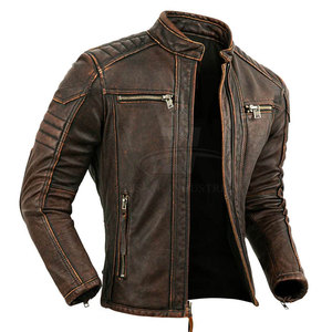 Blouson de motard en cuir tendance, coupe ajustée, style zippé, streetwear, vente en gros - Product Image 5