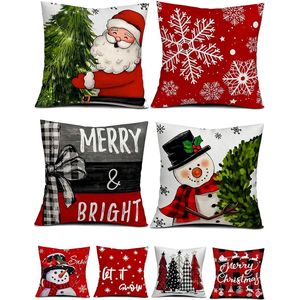 Set di 4 Copricuscini Natalizi Eleganti Stampati a Doppia Faccia per un'Atmosfera Festiva in Casa - Product Image 1