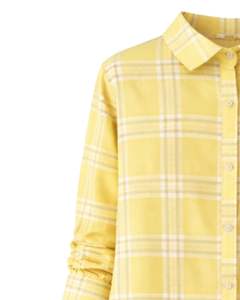 Vestido Camisero Largo a Cuadros Amarillo Personalizado para Mujer, Vestido Midi Casual a Cuadros con Botones, Fabricante Mayorista Personalizado - Product Image 4