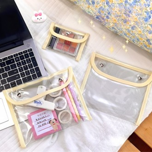 Sseuredam-un sacchetto trasparente a scatto portafoglio multiuso in PVC porta carte trasparente rossetto portamonete cosmetico - Product Image 1