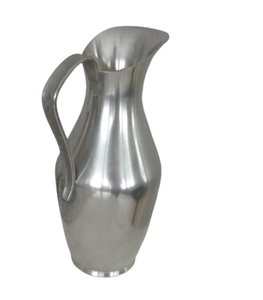 Jarra Plateada con Asa de Metal, Jarra de Acero Inoxidable Brillante, Ecológica, Duradera, para Uso Doméstico y Comercial - Product Image 1