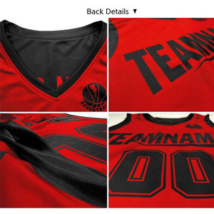 Ensemble de maillots de basket-ball sublimés de qualité supérieure personnalisés, imprimé dragon noir en flammes, col en V, sans manches, évacuation de l'humidité, adulte, toutes saisons - Product Image 6