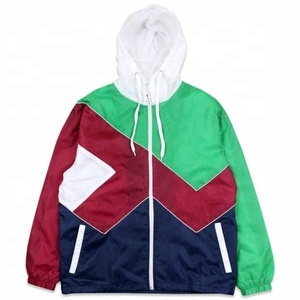 Veste coupe-vent respirante 100% polyester, séchage rapide, style décontracté, capuche unie, grandes tailles, veste color block pour homme - Product Image 4