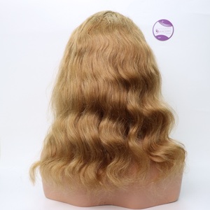 Vente en gros HD Perruques à fermeture frontale en dentelle Vendeurs Perruques en cheveux humains alignés à cuticules vierges naturelles Ondulés Brun clair - Product Image 1