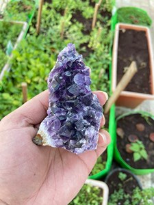 Deep Purple Amethyst Druzy <b>Cluster</b> | Natural Quartz <b>Crystal</b> Geode | Polished | Feng Shui Mineral Display Decor & Gift Rajasthan - Product Image 4