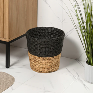 Eco-friendly Water Hyacinth Trash Can, Biodegradable Woven Waste <b>Bin</b>, Natural Wastebasket for Bathroom,Vietnam Wholesale Supply - Product Image 3