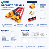 Câble de batterie personnalisé XT30/XT60/XT90 avec connecteur mâle/femelle, certifié RoHS, OEM/ODM