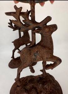 Ensemble de porte-bougies en fonte rustique en forme de cerf – Support à bougies vintage en forme de bois de renne pour la décoration de table de Noël et la décoration intérieure - Product Image 2