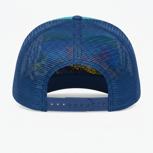 Unisex Mesh <b>Baseball</b> <b>Cap</b> Blue Printed Design Casual Hat For Adults Spring Summer Breathable 100% Polyester - Product Image 3