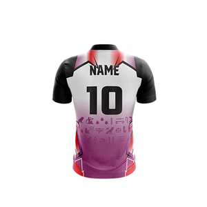 Conjunto de Uniforme de Cricket Sublimado Personalizado, Camiseta Polo de Manga Corta para Hombre con Diseño Degradado, Pantalones Negros que Absorben la Humedad - Product Image 4