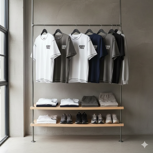 Colección de Ropa de Verano, Camisetas de Color Sólido con Hombros Caídos, Productos de Venta Caliente, Logotipo Serigrafiado, Camisetas del Mejor Material - Product Image 5