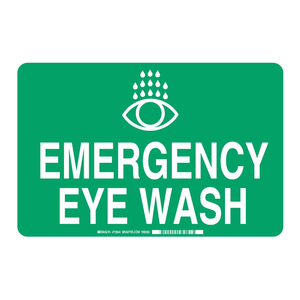Panneau de signalisation au sol Brady haute visibilité et durable pour station de lavage oculaire d'urgence en laboratoire - Product Image 1
