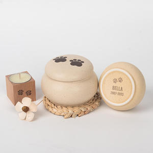 Ceramic Pet <b>Urn</b> Mini Cremation Keepsake for Dog Ashes Simple Teardrop Shape Airtight Memorial Container - Product Image 1