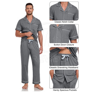 Pyjama Confortable pour Homme en Coton Doux, Tenue de Nuit Respirante, Coupe Décontractée - Product Image 6