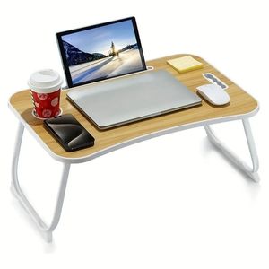 Injection Moulded <b>Folding</b> Computer <b>Desk</b> with Cup Holder Convenient Table for Home or <b>Office</b> Use - Product Image 4