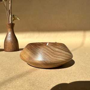 Natural Wood <b>Tea</b> Light Holder Decorative Handmade Bowl Style Candle <b>Stand</b> for Farmhouse and Rustic Interiors - Product Image 4