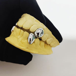 Grillz en forme de cadenas, ensemble complet en moissanite, unisexe, style hip-hop, pour usage quotidien, capuchons dentaires tendance, bijoux buccaux, pour dents supérieures et inférieures - Product Image 6