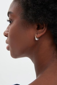 Pendientes de Aro Flotantes de Oro Sólido de 14K con 5 Diamantes Cultivados en Laboratorio en Forma de Pera de 8mm, Joyería Minimalista de Lujo para Mujer, Ideales para Fiestas - Product Image 3