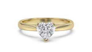 Anillo de Compromiso Solitario con Moissanita de 2.00CT, Corte Corazón, Plata 925 Original con Baño de Oro, Estilo Romántico, Joyería de Regalo - Product Image 6