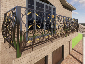 Barandilla de Balcón de Hierro Forjado de Diseño Moderno y Elegante, Resistente al Óxido, Barandilla Decorativa de Hierro para Proyectos de Vivienda - Product Image 3