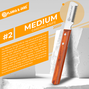 หวีแปรงขนสุนัข Flamia & Jabz พร้อมมีดสแตนเลสสำหรับกำจัดขนสัตว์เลี้ยง สีส้ม - Product Image 2