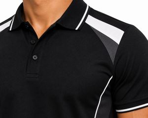 Camiseta Deportiva de Manga Corta para Hombre, Negra, Transpirable, Tejido Jersey ODM, Secado Rápido, Corte Regular, Diseño Sólido, Cierre con Botones - Product Image 2