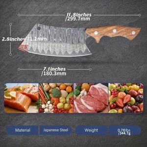 HandForged Cleaver <b>Knife</b> Damascus Steel Chinese Chef Professional Butcher <b>Sharp</b> Meat Vegetable <b>Kitchen</b> <b>Knife</b> Eco-Friendly - Product Image 5