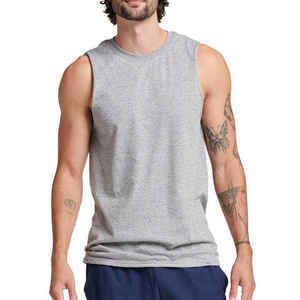 Camiseta sin mangas de algodón para hombre, deportiva de verano, 100% algodón, sin mangas, para hombres de mediana edad y mayores, con absorción de humedad. - Product Image 5