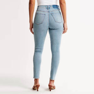 Pantalon en jean pour femme à taille haute, personnalisé avec logo, respirant, coupe droite ample, ajustement skinny, style vintage, 100% léger, idéal pour l'hiver - Product Image 5