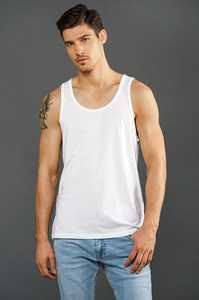 เสื้อกล้ามกีฬาผ้าฝ้ายถัก 100% ระบายอากาศได้ดี รับผลิตแบบ OEM ODM สำหรับผู้ชาย - Product Image 1