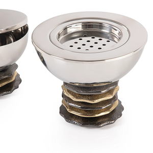 Quemador de incienso árabe de acero inoxidable con diseño decorativo y resistente, perfecto para quemar Oud y tabletas de fragancia en el hogar. - Product Image 2