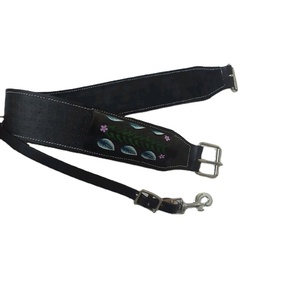 Sangle de selle de cheval occidental en cuir de haute qualité avec conception de tressage blanc Logo personnalisé outillage floral - Product Image 1