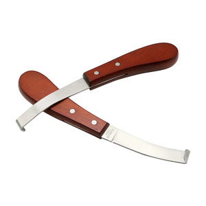 Cuchillos para Recortar Pezuñas de Caballos, de Acero Inoxidable, con Gancho para Mano Derecha o Izquierda, con Mango de Madera, Herramienta para Pezuñas - Product Image 2