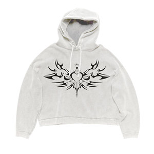 Sweat à capuche unisexe oversize streetwear délavé à l'acide, écologique, brodé, teint uni, avec motif imprimé numériquement 2026 - Product Image 1