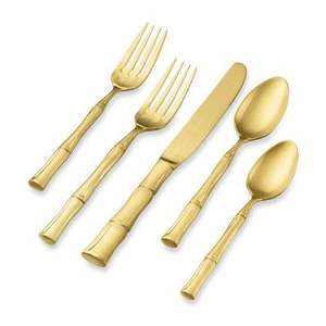 Juego de Cubiertos de Bronce Satinado, Estilo Vintage, Elegante Colección de Vajilla para Mesa de Comedor - Product Image 3