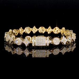 925 Sterling <b>Silver</b> Moissanite <b>Charm</b> <b>Bracelet</b> with Elegant Link Chain Design Sparkling Fashion Jewelry Gift Accessory - Product Image 5
