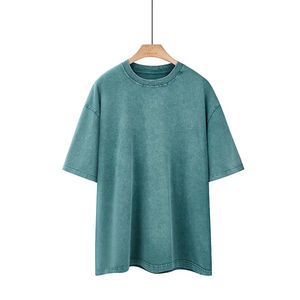 Camiseta de algodón de alta calidad para hombre, estilo nuevo, a la moda, oversize, streetwear, con lavado ácido, venta al por mayor - Product Image 1