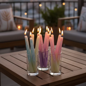Velas de Cumpleaños Personalizadas en Tonos Pastel – Juego de Velas con Nombre Personalizado y la Frase “Feliz Cumpleaños” - Product Image 3