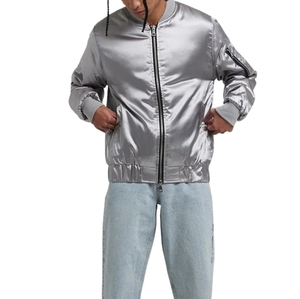 High Quality USA Satin <b>Varsity</b> <b>Jacket</b> <b>Men</b> <b>Bomber</b> <b>Jacket</b> Custom Logo Stylish Sportswear Factory Direct Supplier Deal - Product Image 3