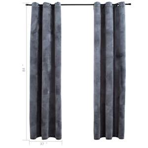 Rideaux occultants en velours anthracite 37"x84" avec anneaux, lot de 2 pièces - Product Image 4