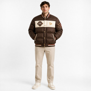 Custom Logo Glossy Shiny Nylon Private Label Low MOQ Streetwear Cropped <b>Men</b> Puffer <b>Jacket</b> Bulk - Product Image 4