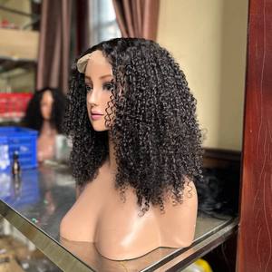 Perruque Courte Bob Pixie Bouclée en Cheveux Humains Vietnamiens Naturels, Dentelle Frontale Sans Colle, Densité 210%, Couleur et Texture Personnalisables - Product Image 2