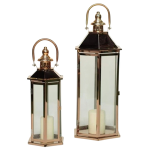 Lanterne suspendue artisanale en laiton et verre, finition dorée, porte-bougie décoratif géométrique, lampe Diya pour la décoration de la maison - Product Image 2