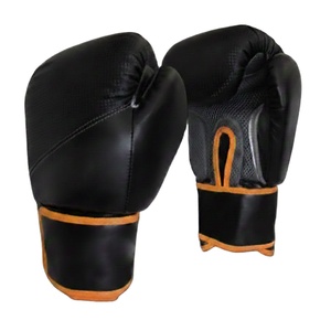 Guantes de Boxeo de Cuero PU Negros y Blancos para Sparring, Muay Thai y Kickboxing - Product Image 1
