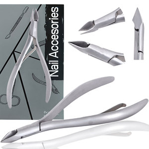 Cortacutículas Delgado de Acero Inoxidable Mate, Herramienta de Precisión para Recortar Uñas, Cortacutículas Mate para Salón - Product Image 1